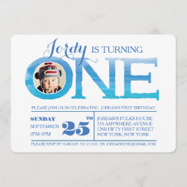 1e verjaardag van de Waterverf van de Ombre Één Fo Kaart