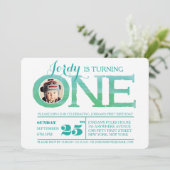 1e verjaardag van de Waterverf van de Ombre Één Fo Kaart (Staand voorkant)