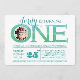 1e verjaardag van de Waterverf van de Ombre Één Fo Kaart