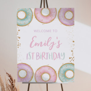 1e verjaardag van Donut Poster van het Welkome Tek