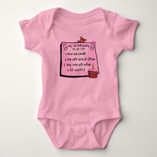 1e verjaardag van Do's Pink Romper (Voorkant)