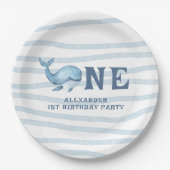 1e verjaardag van een walvis onder het Zee Papieren Bordje (Voorkant)