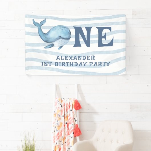 1e verjaardag van een walvis onder het Zee Spandoek (Insitu)