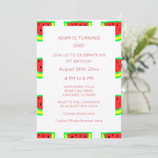 1e verjaardag van het aangepaste tijdperk van wate kaart (Staand voorkant)