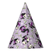 1e verjaardag van het Beer Cute Panda Soft Paars P Feesthoedjes (Achterkant)