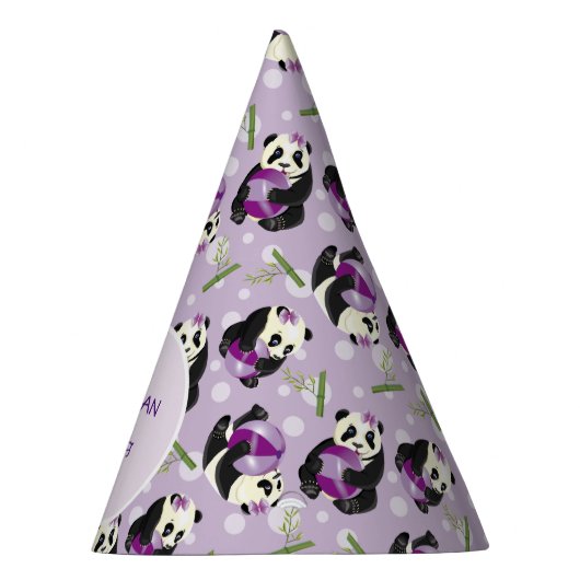 1e verjaardag van het Beer Cute Panda Soft Paars P Feesthoedjes (Rechts)