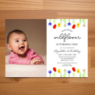 1e verjaardag van Little Wildflower Kaart