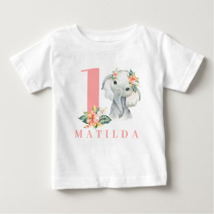 1e verjaardag van olifant t-shirt