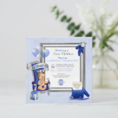 1e verjaardag van prins-jongen koninklijk blauw fo kaart (Staand voorkant)