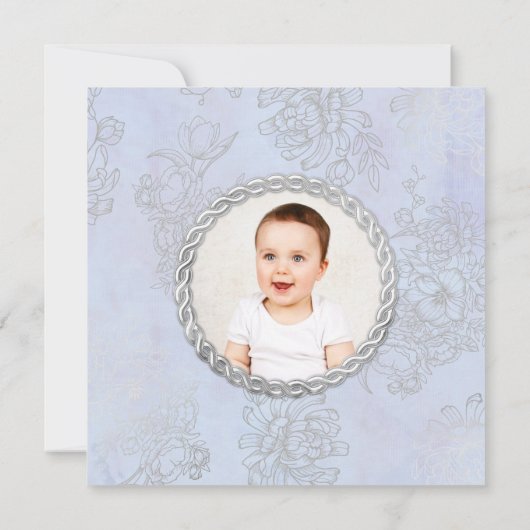 1e verjaardag van prins-jongen koninklijk blauw fo kaart (Achterkant)