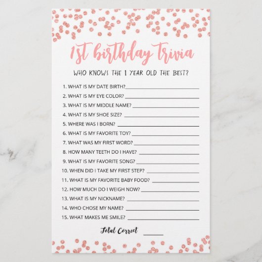 1e verjaardag van Trivia editable game (Voorkant)