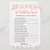 1e verjaardag van Trivia editable game (Voorkant / Achterkant)