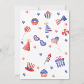 1e verjaardag van uitnodiging van 4 juli (Achterkant)