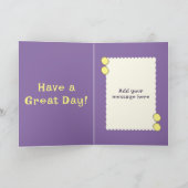 1e verjaardag vandaag 1 voeg fotonaam paars geel t kaart (Binnen)