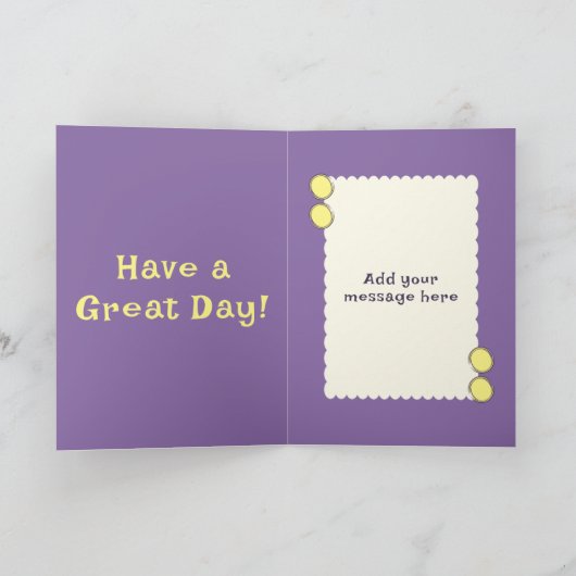 1e verjaardag vandaag 1 voeg fotonaam paars geel t kaart (Binnen)