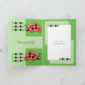 1e verjaardag vandaag de dag de ladybugs rood groe kaart (Binnen)