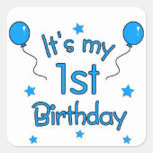 1e verjaardag  vierkante sticker (Voorkant)