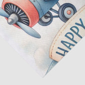 1e verjaardag vliegtuigjongen Waterverf omhoog Tissuepapier (Detail)