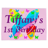 1E VERJAARDAG VLINDER GEPERSONALISEERDE GESCHENKZA LARGE CADEAUTASJE (Achterkant)