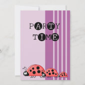 1e verjaardag voeg foto ladybugs rood paars toe kaart (Achterkant)