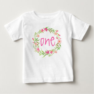 1e verjaardag Waterverf "Baby Girl" Floral Wreate