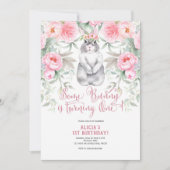 1e verjaardag, Waterverf Flower, Some bunny is one Kaart (Voorkant)