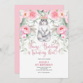 1e verjaardag, Waterverf Flower, Some bunny is one Kaart (Voorkant / Achterkant)