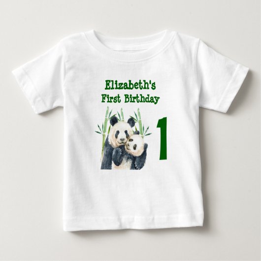 1e Verjaardag Waterverf Panda Beren Waterverf (Voorkant)