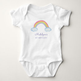 1e verjaardag waterverf regenboog romper