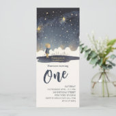 1e verjaardag Waterverf van de hemel Kaart (Staand voorkant)