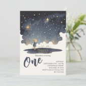 1e verjaardag Waterverf van de hemel Kaart (Staand voorkant)