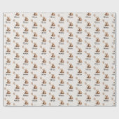 1e Verjaardag Wild Een beer modern elegant Cadeaupapier (Vlak)