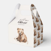 1e Verjaardag Wild Een beer modern elegant feest Bedankdoosjes (Achterkant)