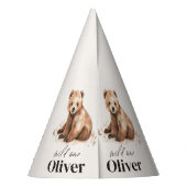 1e Verjaardag Wild Een beer modern elegant feest Feesthoedjes (Achterkant)