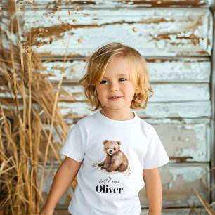1e Verjaardag Wild Een beer modern elegant feest Kinder Shirts