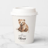 1e Verjaardag Wild Een beer modern elegant feest Papieren Bekers (Achterkant)