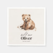 1e Verjaardag Wild Een beer modern elegant feest Servet (Voorkant)