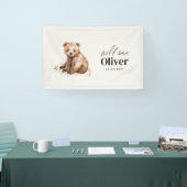 1e Verjaardag Wild Een beer modern elegant feest Spandoek (Beurs)