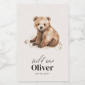 1e Verjaardag Wild Een beer modern elegant feest Voedselcontainer Etiket (Enkel label)