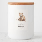 1e Verjaardag Wild Een beer modern elegant feest Voedselcontainer Etiket (Voorkant)