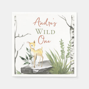 1e verjaardag "Wild One": Baby bruine Waterverf Fa Servet