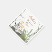 1e verjaardag "Wild One": Baby bruine Waterverf Fa Servet (Hoek)