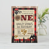 1e verjaardag Wild One Flannel Lumberjack Theme Kaart (Staand voorkant)