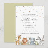 1e verjaardag Wild One Kaart (Voorkant / Achterkant)