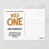 1e verjaardag Wild One Oerwoud Safari Animals Briefkaart (Achterkant)