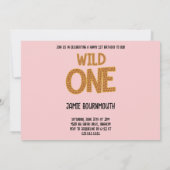 1e verjaardag Wild One Oerwoud Safari Animals Kaart (Achterkant)