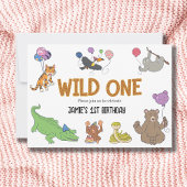 1e verjaardag Wild One Oerwoud Safari Animals Kaart