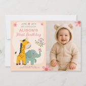 1e Verjaardag Wild One Party met Baby Foto Kaart (Voorkant)