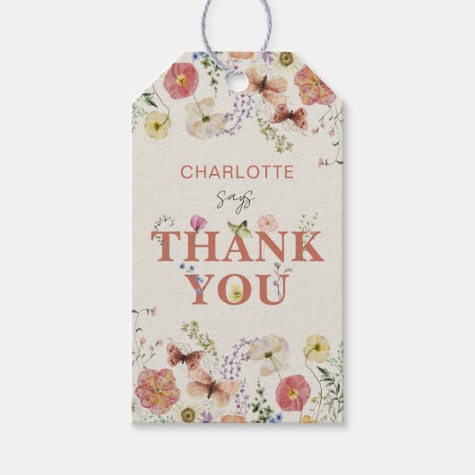 1e verjaardag Wild & Onederful Terracotta Bedankt Cadeaulabel (Voorkant)