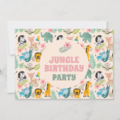 1e Verjaardag Wild Safari Style Animal Oerwoud The Kaart (Achterkant)